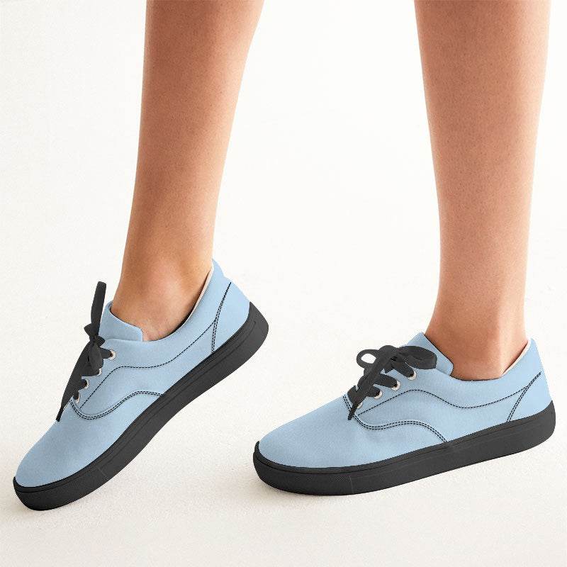 Light Fully-Muted Blue Women's Canvas Sneakers (B-FM-LI) - Woman CloseUp