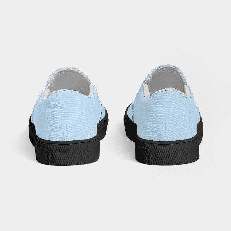 Light Fully-Muted Blue Women's Slip-On Canvas Sneakers (B-FM-LI) - Back