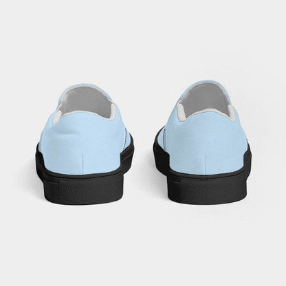 Light Fully-Muted Blue Women's Slip-On Canvas Sneakers (B-FM-LI) - Back
