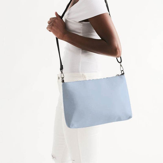 Light Fully-Muted Blue Zip Pouch (IB2-FM-LI) - Side CloseUp