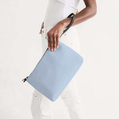 Light Fully-Muted Blue Zip Pouch (IB2-FM-LI) - Side Holding