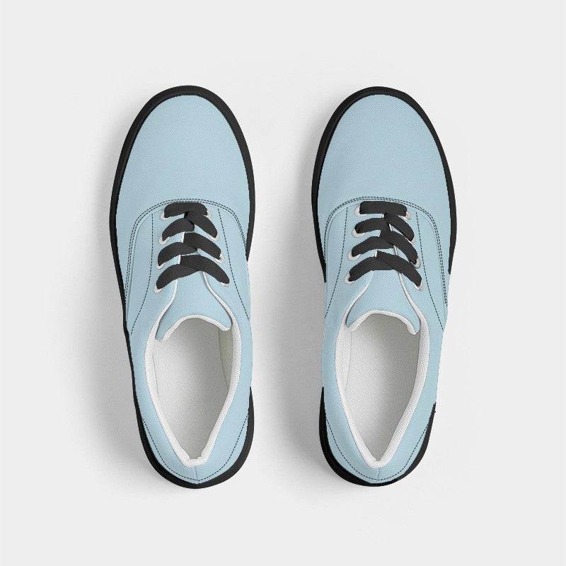 Light Fully-Muted Cyan Men's Canvas Sneakers (BC2-FM-LI) - Top