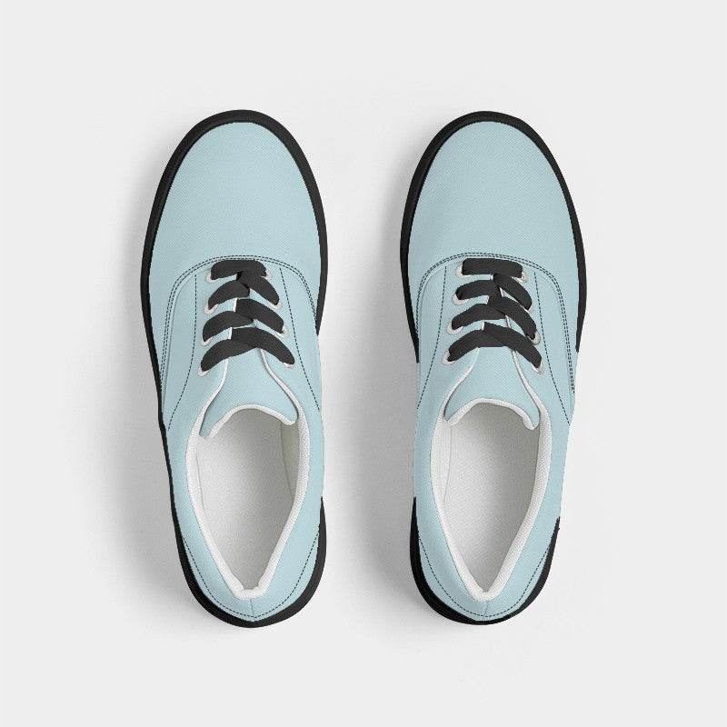 Light Fully-Muted Cyan Men's Canvas Sneakers (C-FM-LI) - Top