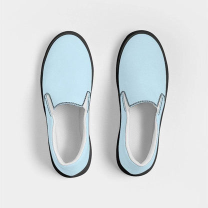 Light Fully-Muted Cyan Men's Slip-On Canvas Sneakers (BC2-FM-LI) - Top