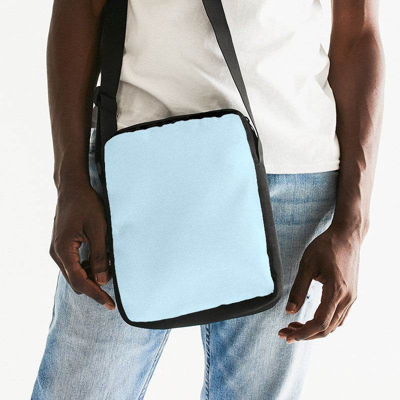 Light Fully-Muted Cyan Messenger Pouch (BC2-FM-LI) - Man Front CloseUp