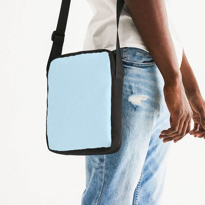 Light Fully-Muted Cyan Messenger Pouch (BC2-FM-LI) - Man Side CloseUp