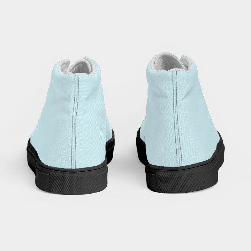 Light Fully-Muted Cyan Women's High-Top Canvas Sneakers (C-FM-LI) - Back