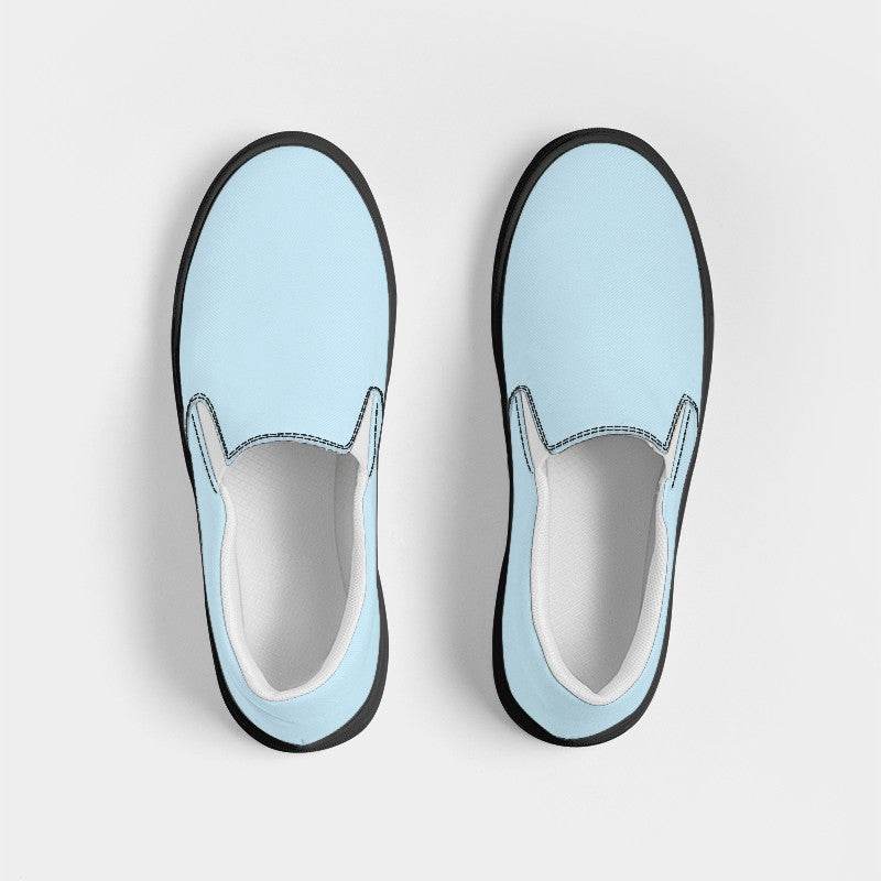Light Fully-Muted Cyan Women's Slip-On Canvas Sneakers (BC2-FM-LI) - Top