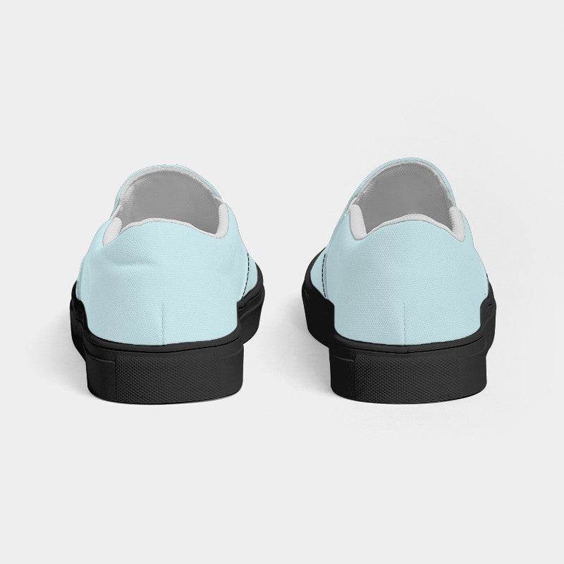 Light Fully-Muted Cyan Women's Slip-On Canvas Sneakers (C-FM-LI) - Back