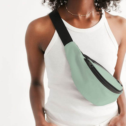Light Fully-Muted Green Belt Bag (G-FM-LI) - Woman Front CloseUp