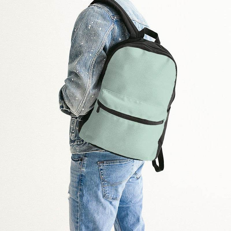 Light Fully-Muted Green Canvas Backpack (BGG2-FM-LI) - Man Back CloseUp