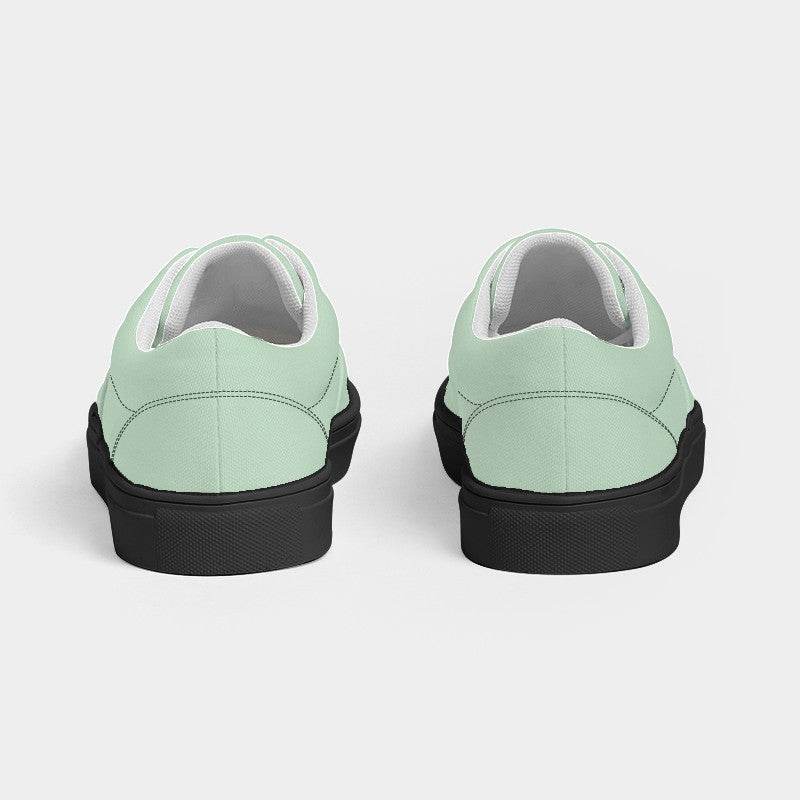 Light Fully-Muted Green Men's Canvas Sneakers (G-FM-LI) - Back