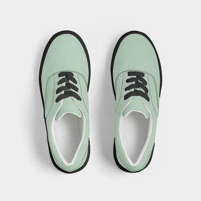 Light Fully-Muted Green Men's Canvas Sneakers (G-FM-LI) - Top