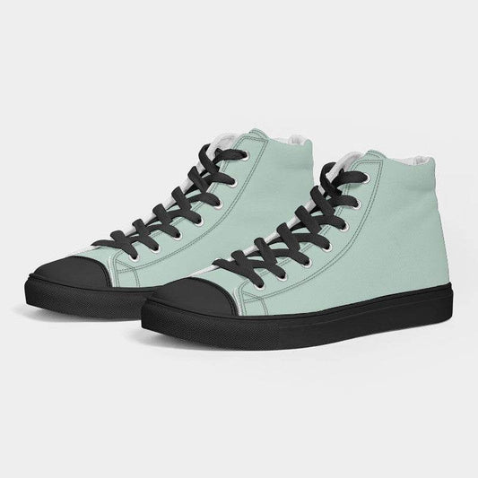 Light Fully-Muted Green Men's High-Top Canvas Sneakers (BGG2-FM-LI) - Side 3