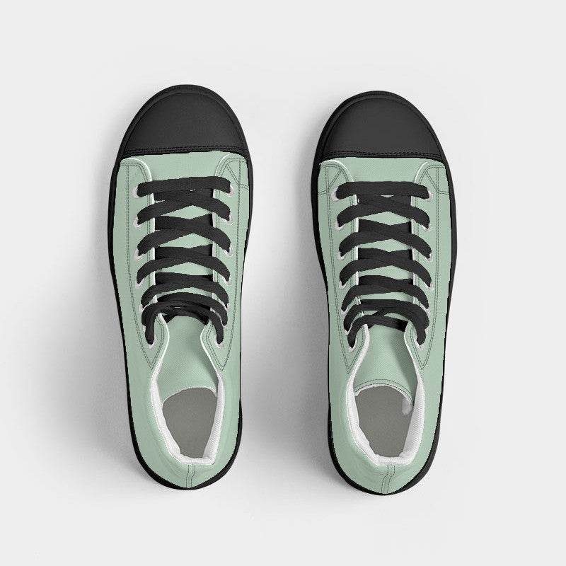 Light Fully-Muted Green Men's High-Top Canvas Sneakers (G-FM-LI) - Top