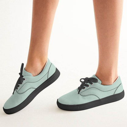 Light Fully-Muted Green Women's Canvas Sneakers (BGG2-FM-LI) - Woman CloseUp