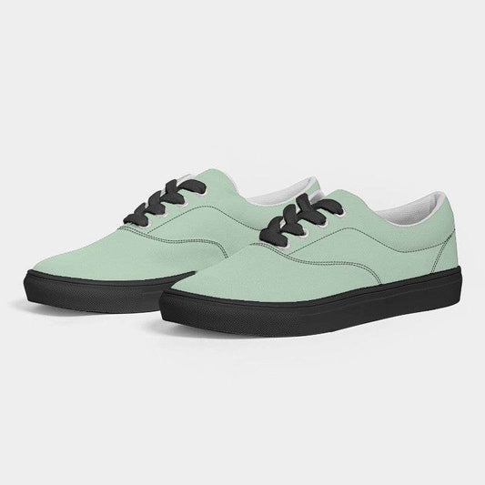 Light Fully-Muted Green Women's Canvas Sneakers (G-FM-LI) - Side 3