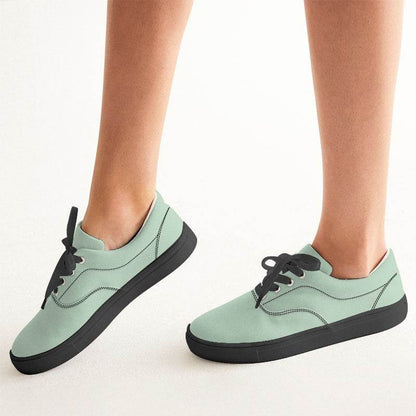 Light Fully-Muted Green Women's Canvas Sneakers (G-FM-LI) - Woman CloseUp