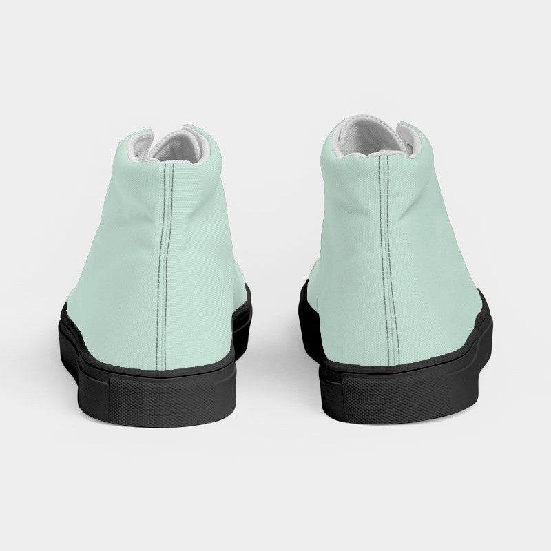 Light Fully-Muted Green Women's High-Top Canvas Sneakers (BGG2-FM-LI) - Back