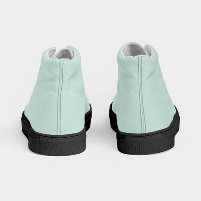 Light Fully-Muted Green Women's High-Top Canvas Sneakers (BGG2-FM-LI) - Back