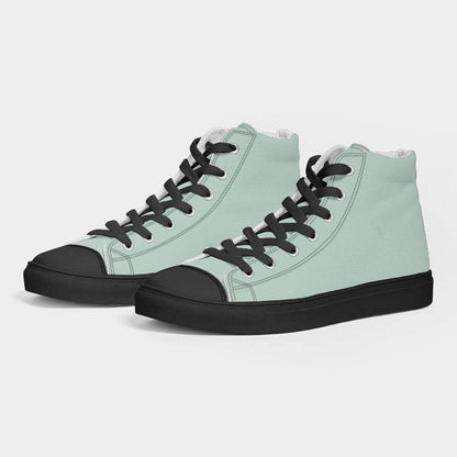 Light Fully-Muted Green Women's High-Top Canvas Sneakers (BGG2-FM-LI) - Side 3