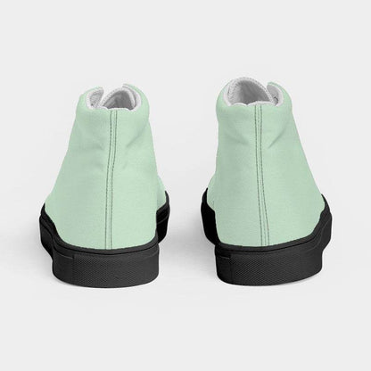Light Fully-Muted Green Women's High-Top Canvas Sneakers (G-FM-LI) - Back