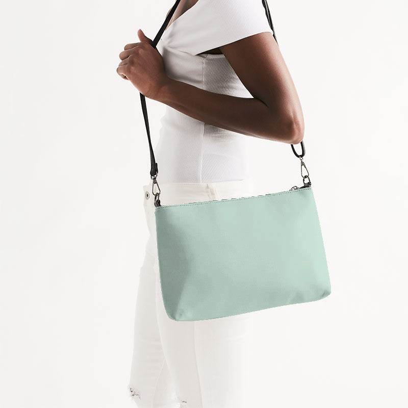 Light Fully-Muted Green Zip Pouch (BGG2-FM-LI) - Side CloseUp