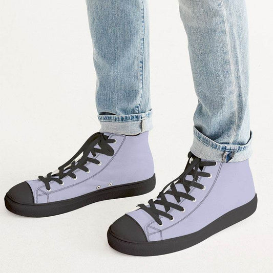 Light Fully-Muted Indigo Men's High-Top Canvas Sneakers (PUI2-FM-LI) - Man CloseUp