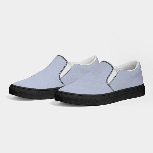 Light Fully-Muted Indigo Men's Slip-On Canvas Sneakers (I-FM-LI) - Side 3