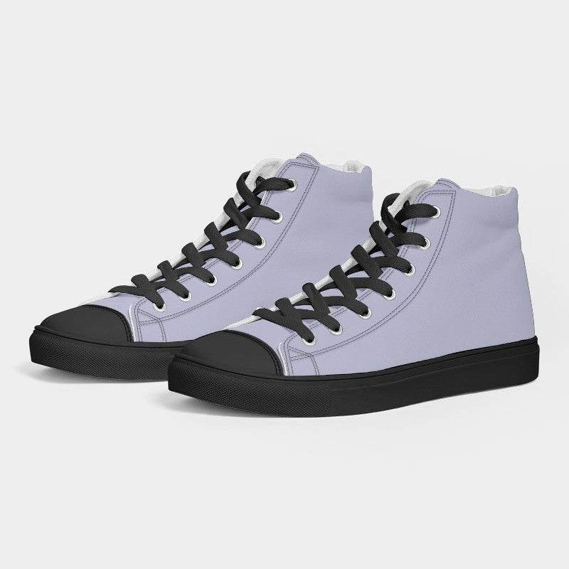 Light Fully-Muted Indigo Women's High-Top Canvas Sneakers (PUI2-FM-LI) - Side 3