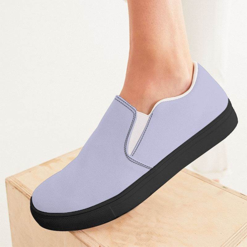Light Fully-Muted Indigo Women's Slip-On Canvas Sneakers (PUI2-FM-LI) - Woman CloseUp