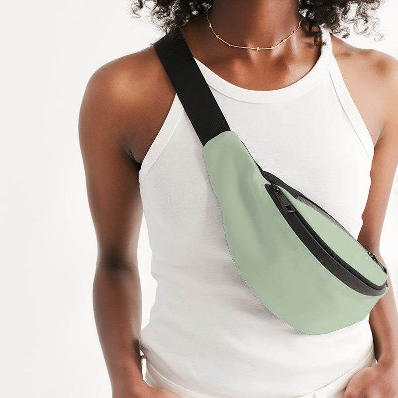 Light Fully-Muted Lime Belt Bag (GL2-FM-LI) - Woman Front CloseUp