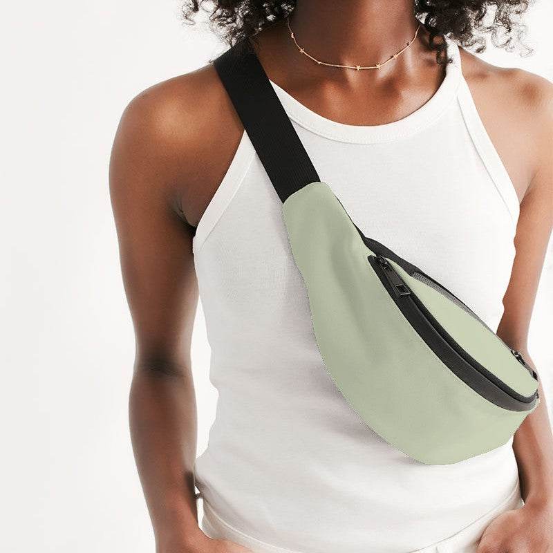 Light Fully-Muted Lime Belt Bag (L-FM-LI) - Woman Front CloseUp