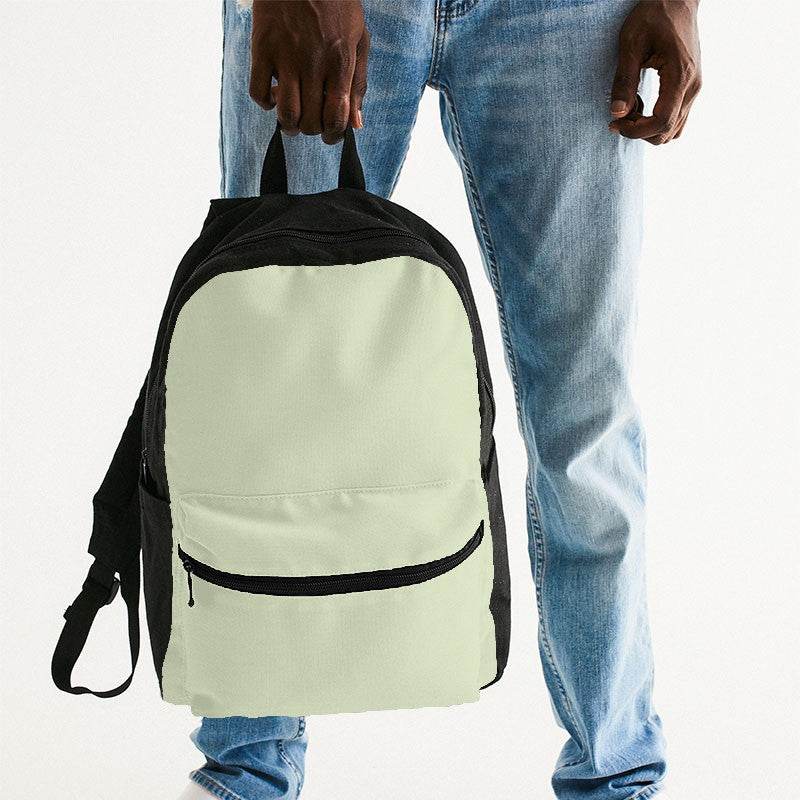 Light Fully-Muted Lime Canvas Backpack (L-FM-LI) - Man Holding