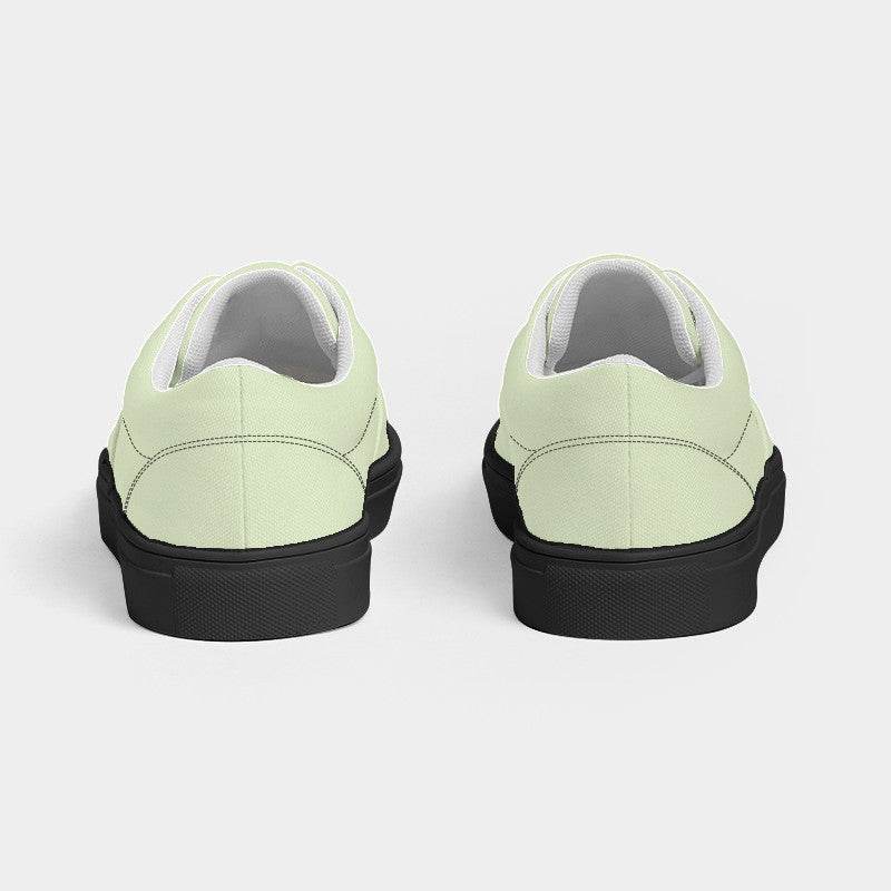Light Fully-Muted Lime Men's Canvas Sneakers (L-FM-LI) - Back