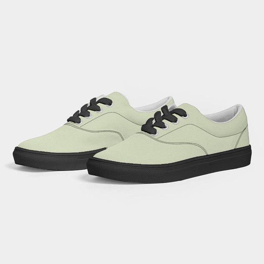 Light Fully-Muted Lime Men's Canvas Sneakers (L-FM-LI) - Side 3