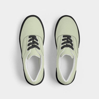 Light Fully-Muted Lime Men's Canvas Sneakers (L-FM-LI) - Top