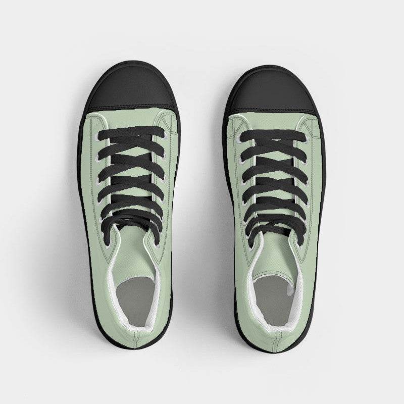 Light Fully-Muted Lime Men's High-Top Canvas Sneakers (GL2-FM-LI) - Top