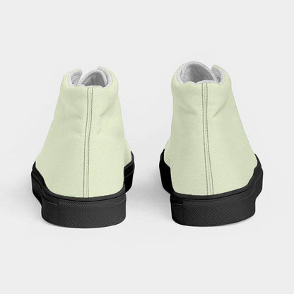 Light Fully-Muted Lime Men's High-Top Canvas Sneakers (L-FM-LI) - Back