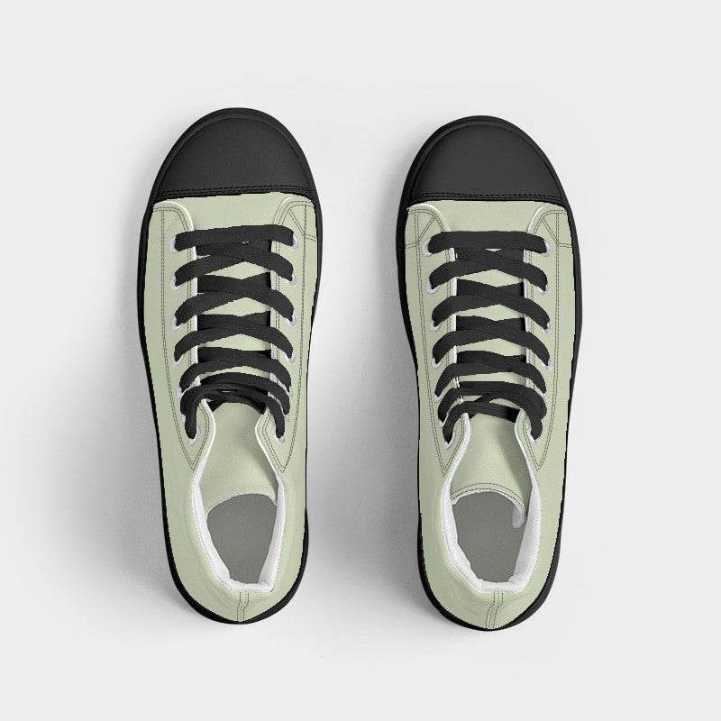 Light Fully-Muted Lime Men's High-Top Canvas Sneakers (L-FM-LI) - Top