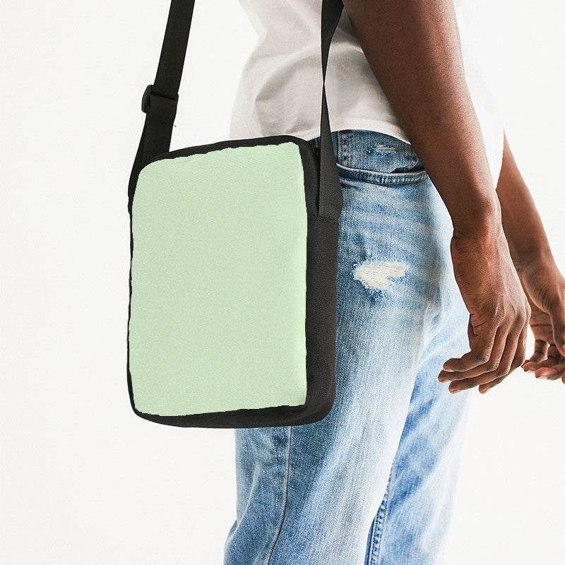 Light Fully-Muted Lime Messenger Pouch (GL2-FM-LI) - Man Side CloseUp