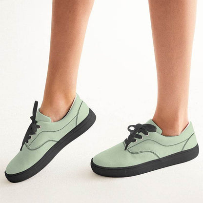 Light Fully-Muted Lime Women's Canvas Sneakers (GL2-FM-LI) - Woman CloseUp