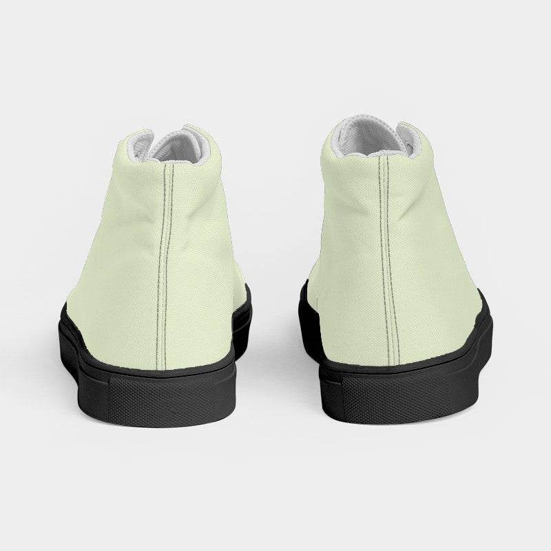 Light Fully-Muted Lime Women's High-Top Canvas Sneakers (L-FM-LI) - Back