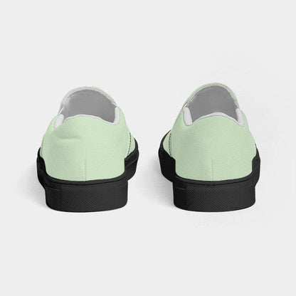 Light Fully-Muted Lime Women's Slip-On Canvas Sneakers (GL2-FM-LI) - Back
