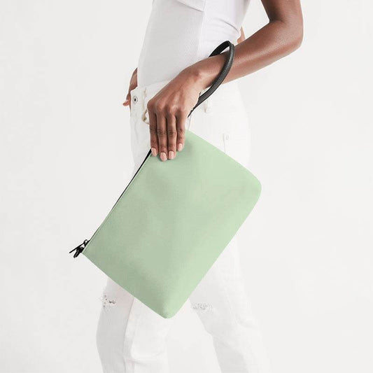 Light Fully-Muted Lime Zip Pouch (GL2-FM-LI) - Side Holding