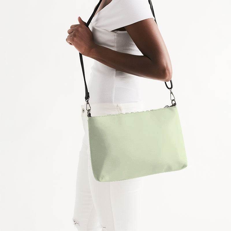 Light Fully-Muted Lime Zip Pouch (L-FM-LI) - Side CloseUp