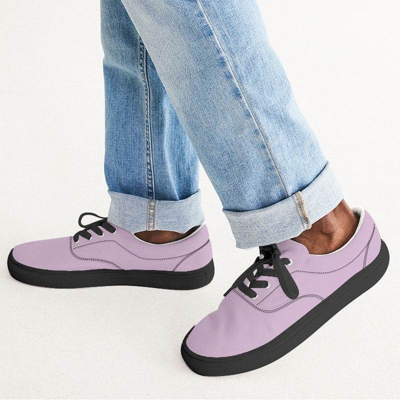 Light Fully-Muted Magenta Men's Canvas Sneakers (M-FM-LI) - Man CloseUp