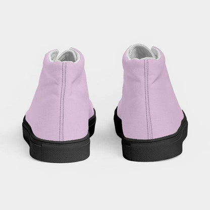 Light Fully-Muted Magenta Men's High-Top Canvas Sneakers (M-FM-LI) - Back