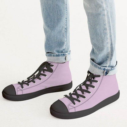 Light Fully-Muted Magenta Men's High-Top Canvas Sneakers (M-FM-LI) - Man CloseUp