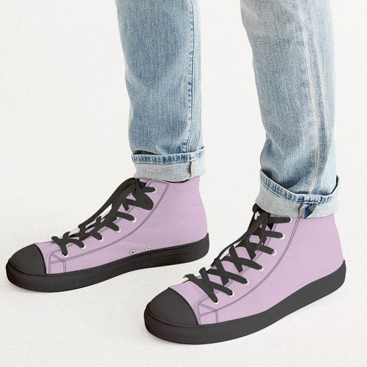 Light Fully-Muted Magenta Men's High-Top Canvas Sneakers (M-FM-LI) - Man CloseUp